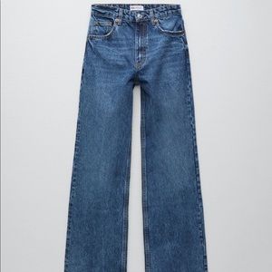 Zara full length wide leg jeans
